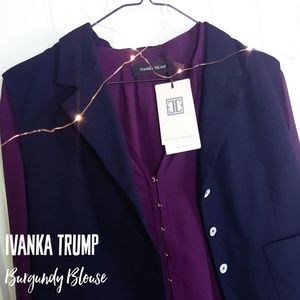 Ivanka Trump The Forest Burgundy Blouse in Medium